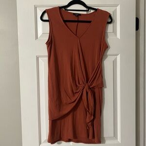 DREW Asymmetrical Rust Knot Dress